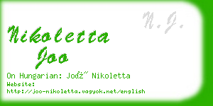 nikoletta joo business card